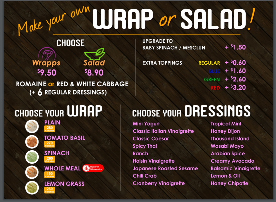 SIMPLY WRAPPS Menu Singapore PRICES UPDATED 2024