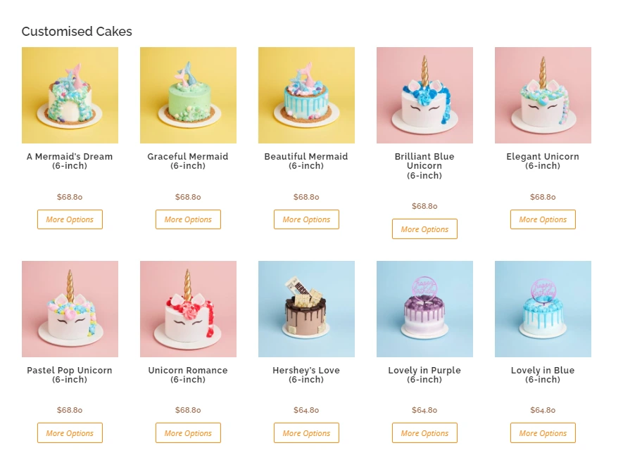 BreadTalk Singapore Customized Cakes Menu prices