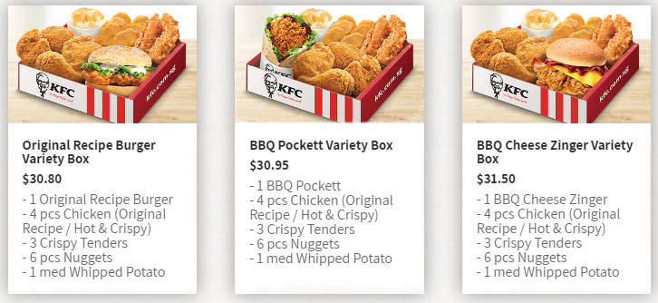 KFC MEALS FOR SHARING