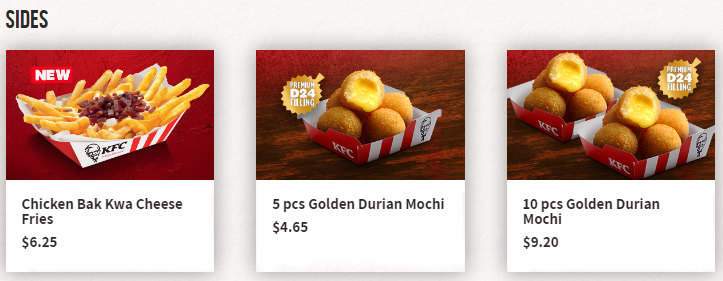 KFC SIDES With PRICES