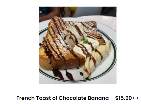 Twenty Grammes Singapore Menu Prices chocolate  banana toast