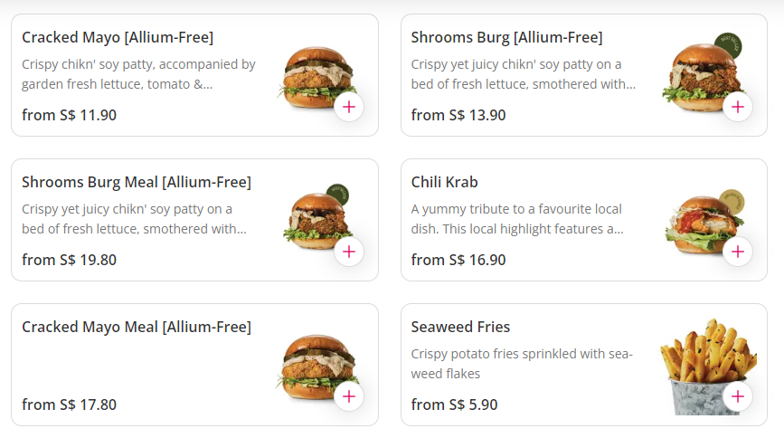 VeganBurg Burgers Menu Prices