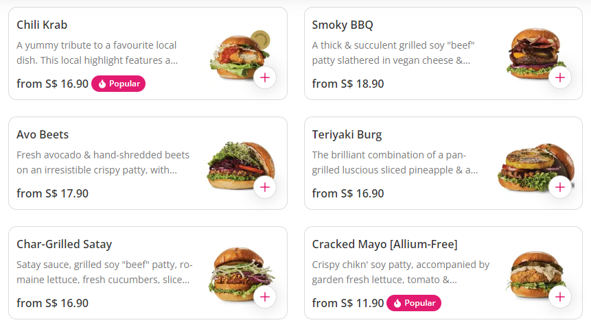 VeganBurg Menu – Deluxe Burgers Prices