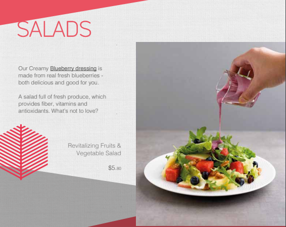 Sufoods salad menu